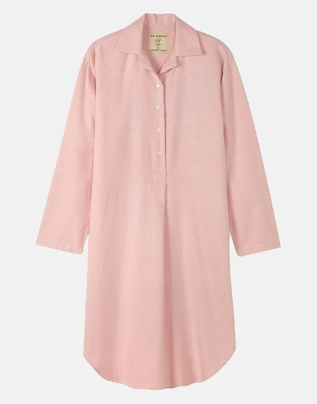 womens-powder-pink-herringbone-two-fold-flannel-nightshirt